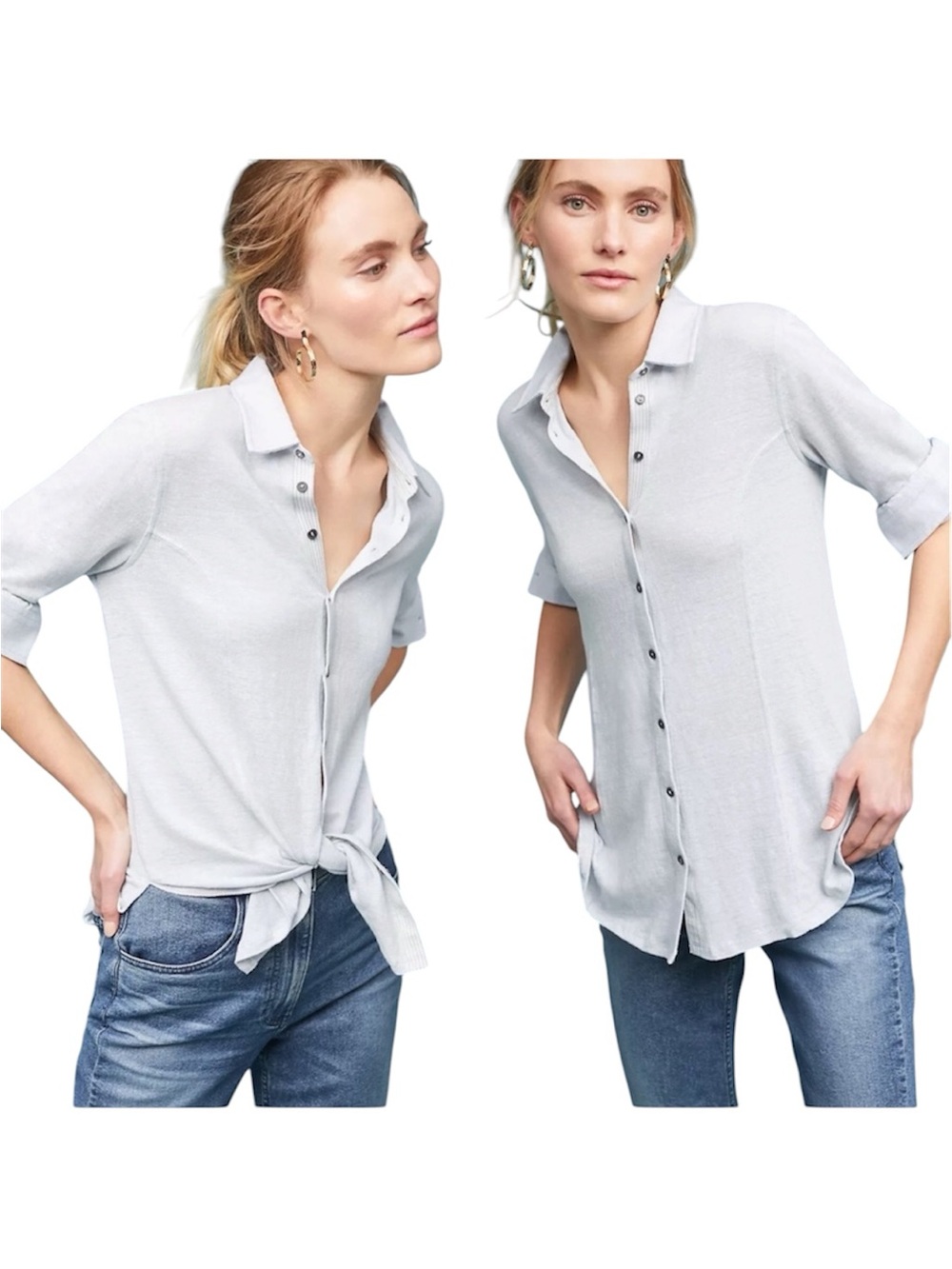 Maeve by Anthropologie Marissa Linen Blend Shirt
